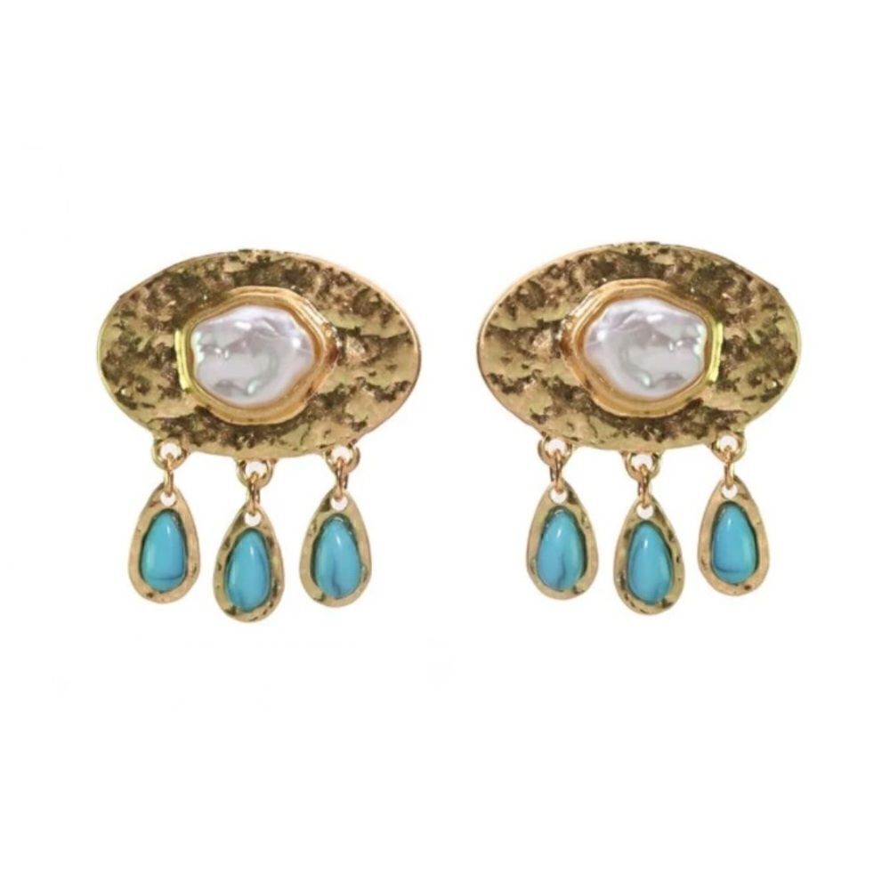 Stone drop earrings N302